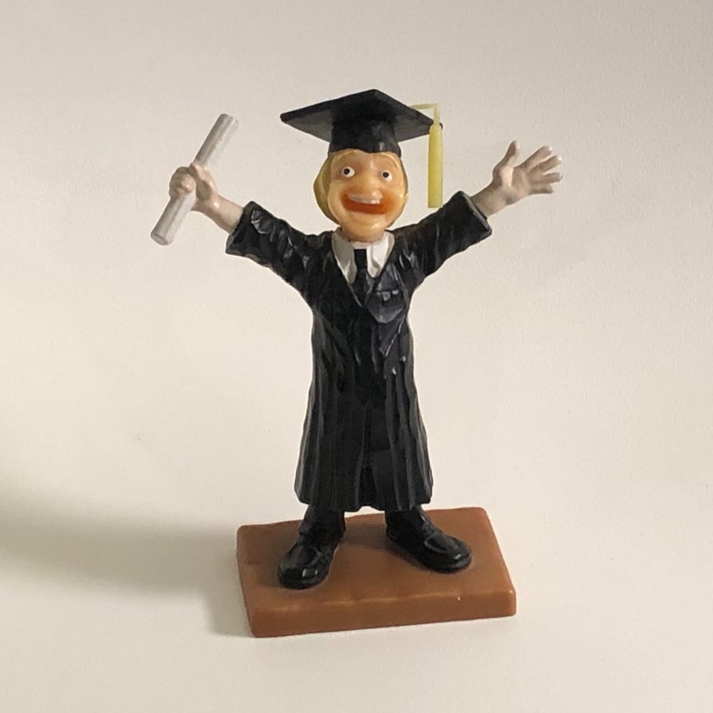 Wilton graduation Cake Topper male figurine doll with graduation cap diploma
